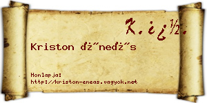 Kriston Éneás névjegykártya